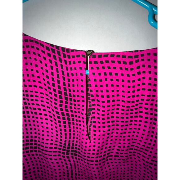 Chaus New York Bloise Womens Size Medium Pink Black Tiered Layered Top Career - Picture 8 of 15